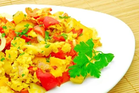 Vegetable omelet Stock Photos