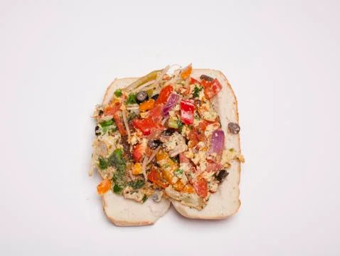 Vegetable omelet On a white background Stock Photos