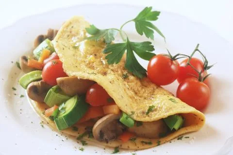 Vegetable Omelette Stock Photos