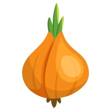 Vegetable onion icon isolated on white background. Onion for farm market Stock Illustration