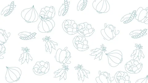 Vegetable Outline Pattern - A Fresh and Healthy Design. Stock Footage 321846442