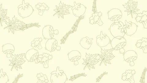 Vegetable Outline Pattern - A Simple and Clean Design for Food Lovers. Stock Footage 321846438