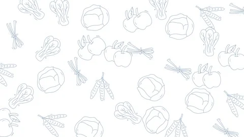 Vegetable Outline Pattern - A Simple and Clean Design. Stock Footage 321846509