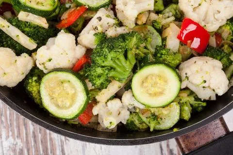 Vegetable pan, top view. Stock Photos