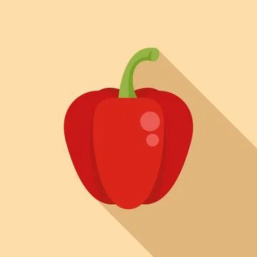 Vegetable paprika icon flat vector. Sweet food Stock Illustration