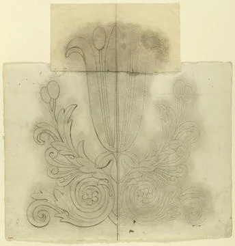 Vegetable pattern (drawing for postponement) Jacques Francois Carbincil (1... 스톡 사진