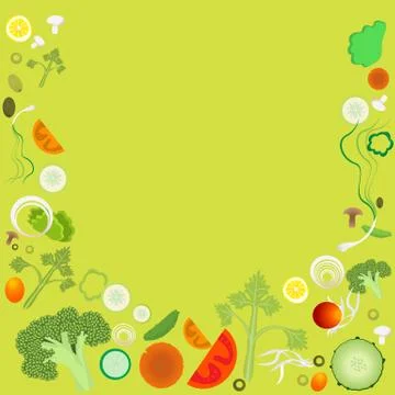 Vegetable pattern frame for web and print Stock Illustration