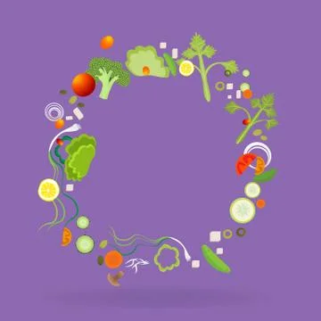 Vegetable pattern frame for web and print Stock Illustration