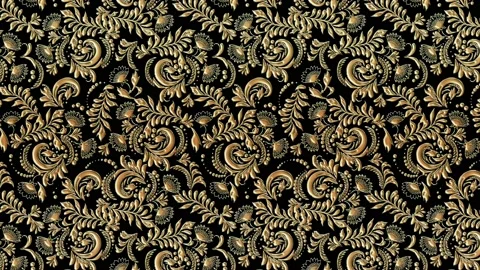 Vegetable pattern. Golden animated ornament. Stock Footage 165065546