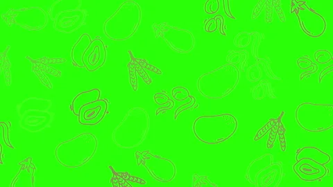 Vegetable pattern green background displays artfully arranged avocados potatoes  Stock Footage 323192366