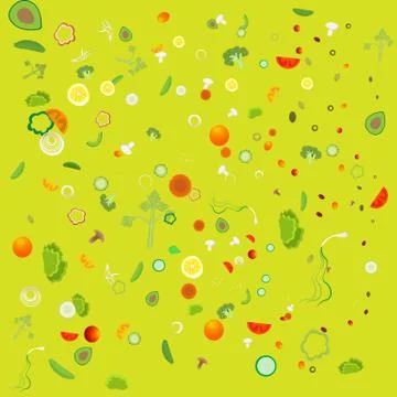 Vegetable pattern with vegetarian healthy food, for web and print decoration, Stock Illustration