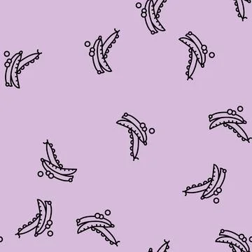 Vegetable peas line seamless pattern Stock Illustration