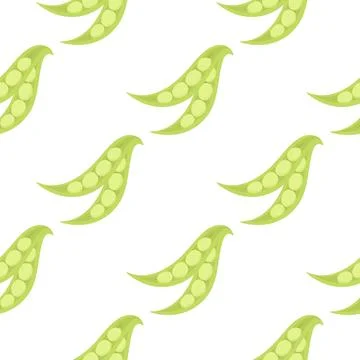 Vegetable peas seamless pattern Stock Illustration