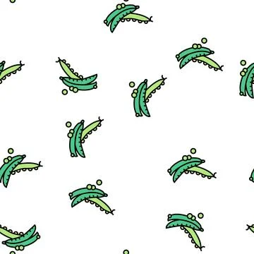 Vegetable peas vector seamless pattern Stock Illustration