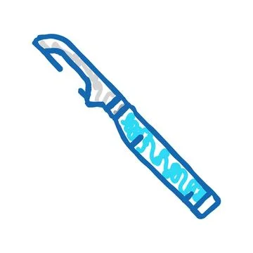 Vegetable peeler kitchen cookware icon doodle illustration Stock Illustration