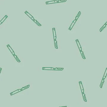 Vegetable peeler kitchen cookware line seamless pattern Stock Illustration
