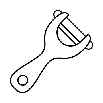 Vegetable Peeler Outline Vector Illustration Stock Illustration