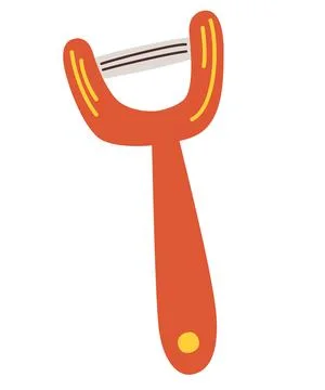 Vegetable peeler. Tableware. Cooking. Hand draw kitchen tool, household utens Stock Illustration