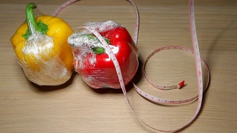 Vegetable pepper wooden table background hd footage Stock Footage 120505799