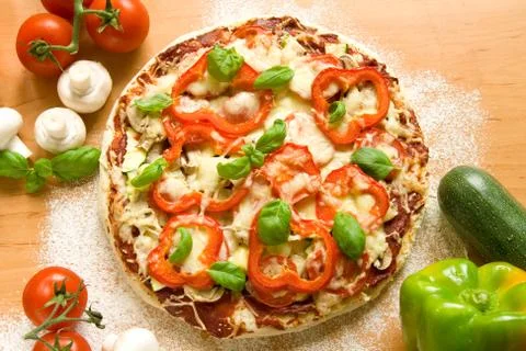 Vegetable pizza Stock Photos