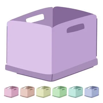 Vegetable plastic crate vector cartoon graphic Stock Illustration