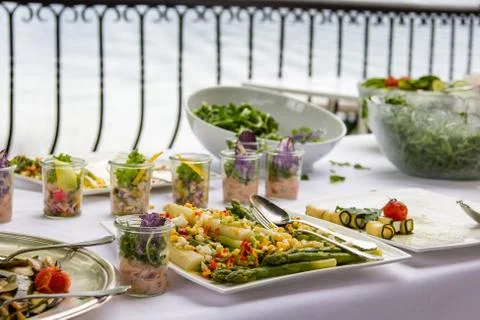Vegetable platter at a hotel buffet Stock Photos