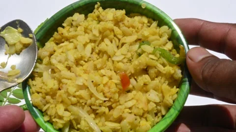 Vegetable Poha in India. Stock Footage 251643571