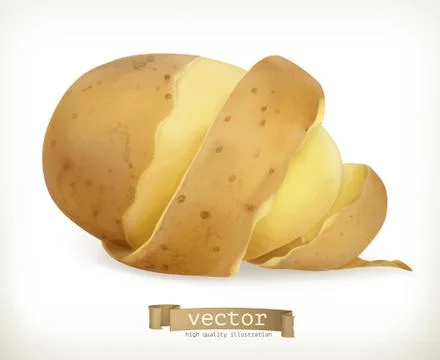 Vegetable potato peel spiral. Vector food Stock Illustration