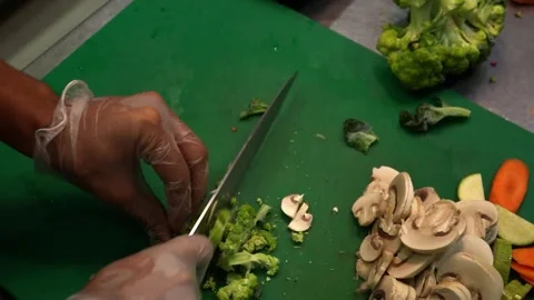 Vegetable Preparation in Kitchen Stock Footage 319207189