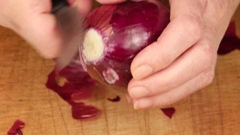 Vegetable processing for cooking Stock Footage 82930580