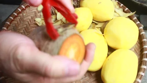 Vegetable processing Stock Footage 302159616