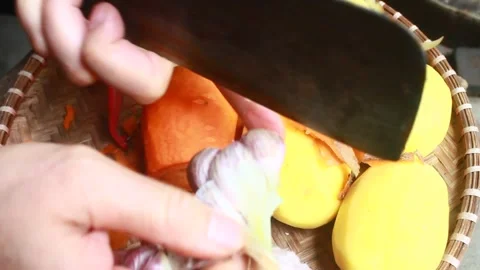 Vegetable processing Stock Footage 302159649