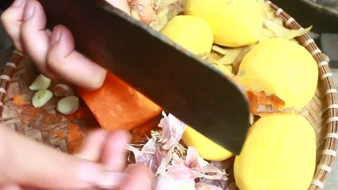 Vegetable processing Stock Footage 302159691