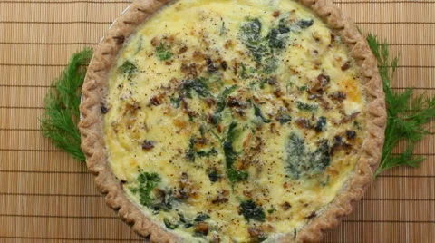 Vegetable Quiche Stock Footage