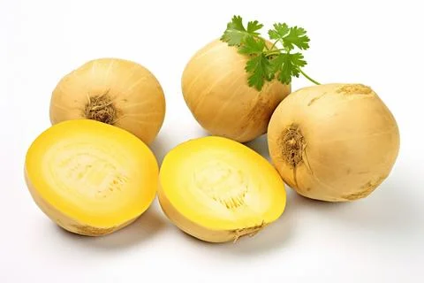 Vegetable, raw potatoes on white background, isolated. Stock Photos