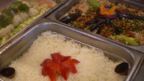 Vegetable Rice Platter Video stock 311201213
