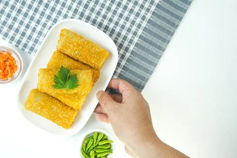 Vegetable Risoles, in Indonesia known as Risoles sayur Stock Photos