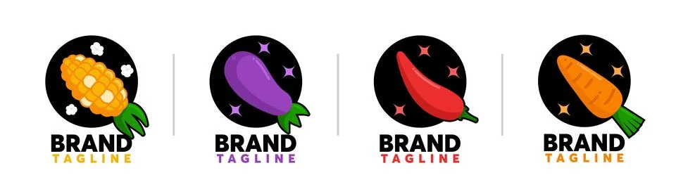 Vegetable rocket logos Stock Illustration