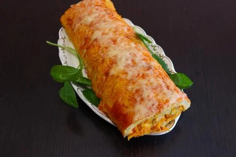 Vegetable roll on the table Stockfoto's