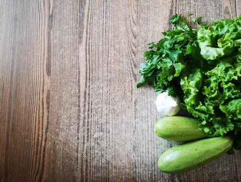 Vegetable on Rustic Table Foto stock