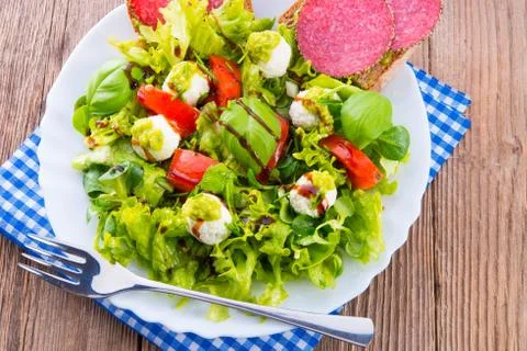 Vegetable salad with cheese Stock Photos