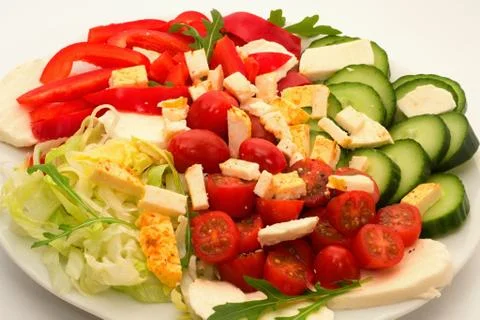 Vegetable salad with cheese Stock Photos