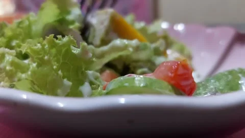 Vegetable salad close up Stock Footage 265124042