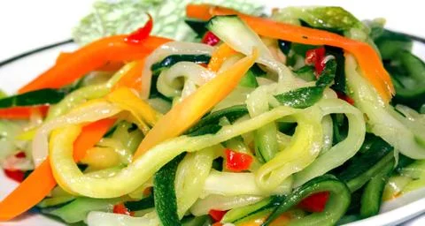 Vegetable salad close-up Stock Photos