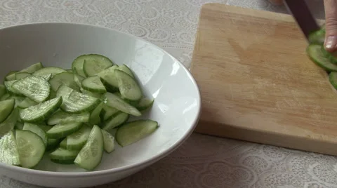 Vegetable salad. Cucumber Stock Footage 59329101