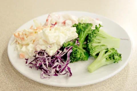 Vegetable salad in dish. Stock Photos