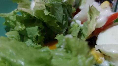 Vegetable salad, eggs, pumpkin Stock-Footage 265202120