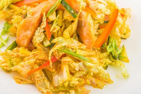 Vegetable salad with fish Stock Photos