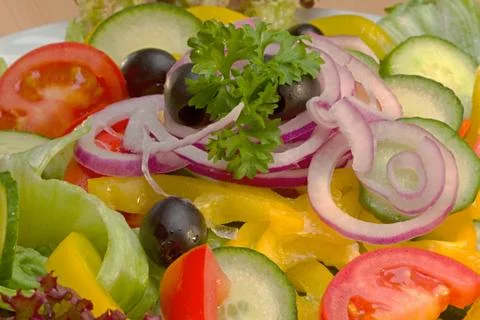 Vegetable salad ingredients Stock Photos