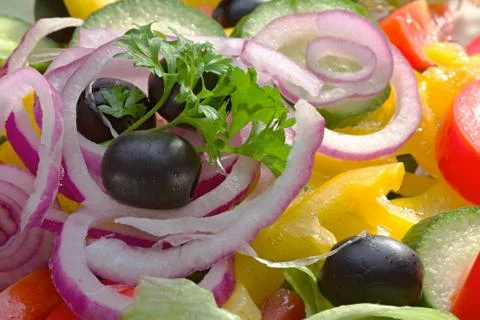 Vegetable salad ingredients Stock Photos